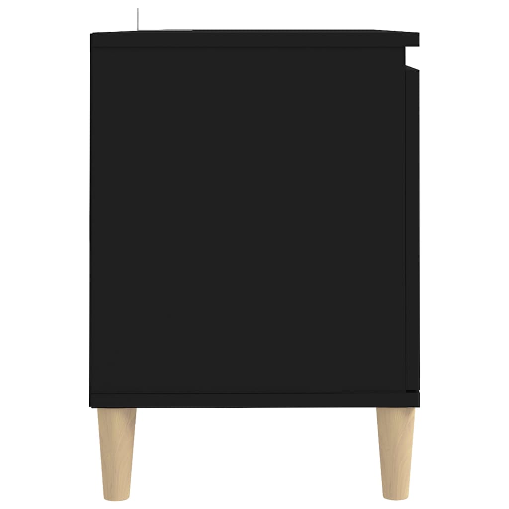 fekete TV-szekrény tömör falábakkal 103,5 x 35 x 50 cm