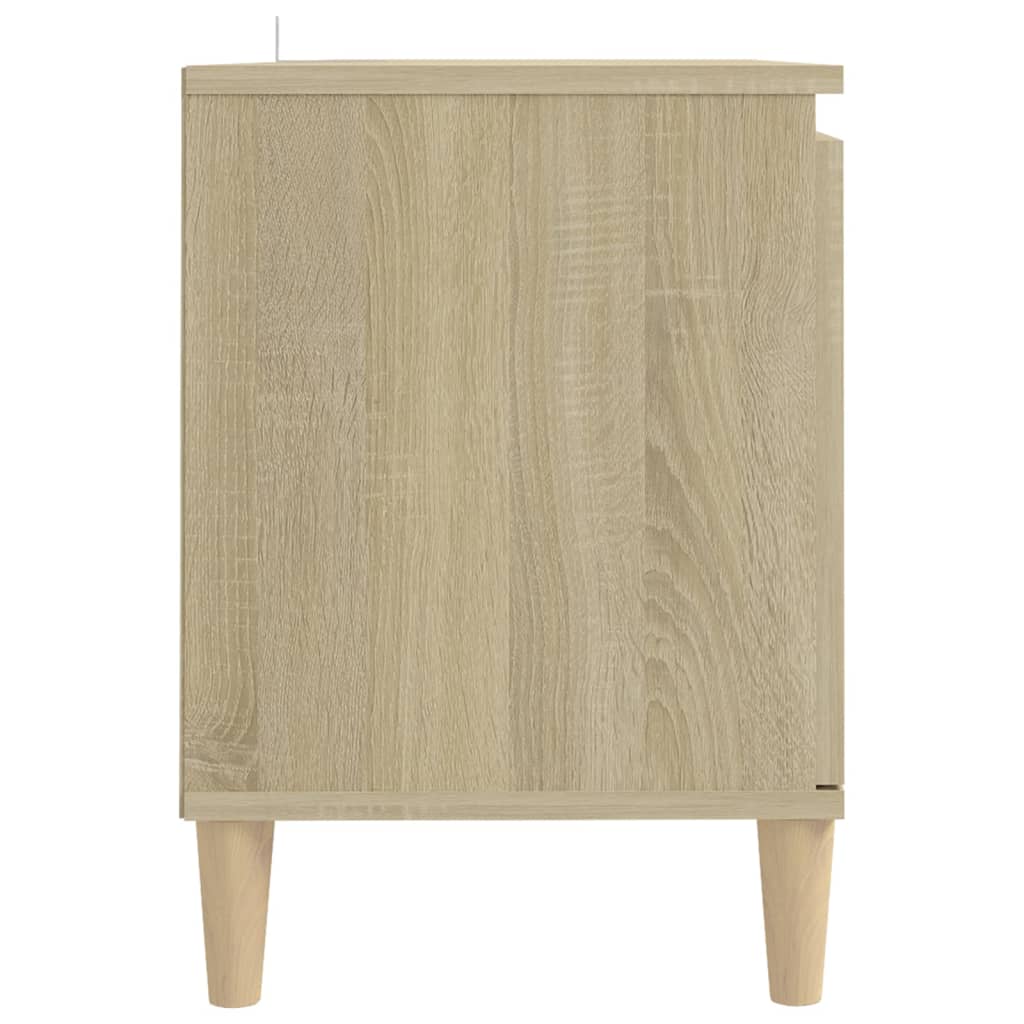 sonoma tölgy színű TV-szekrény tömör fa lábakkal 103,5x35x50 cm