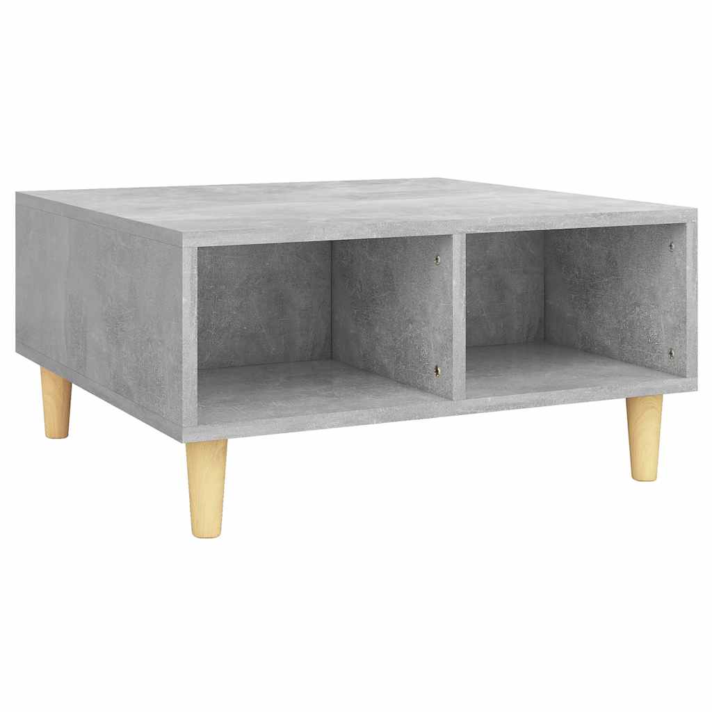 betonszürke szerelt fa dohányzóasztal 60 x 60 x 30 cm