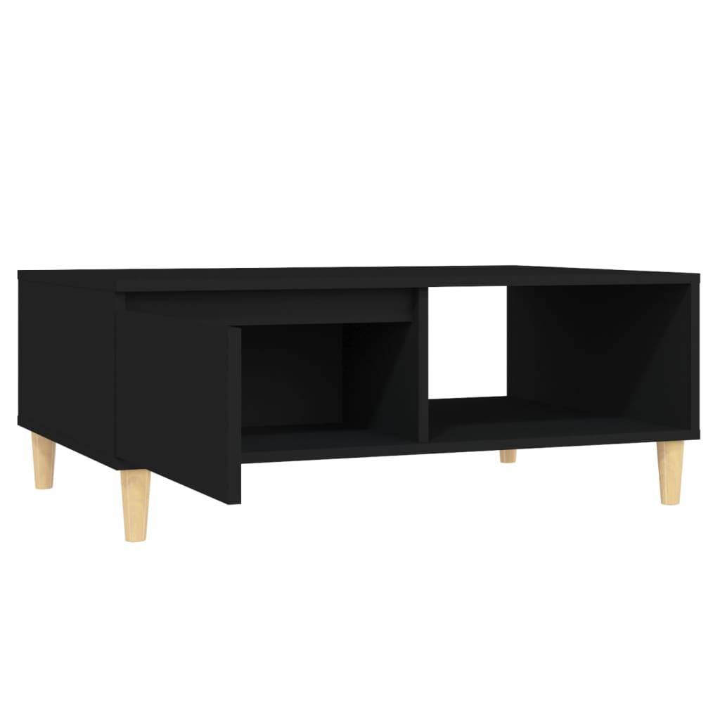 fekete szerelt fa dohányzóasztal 90 x 60 x 35 cm