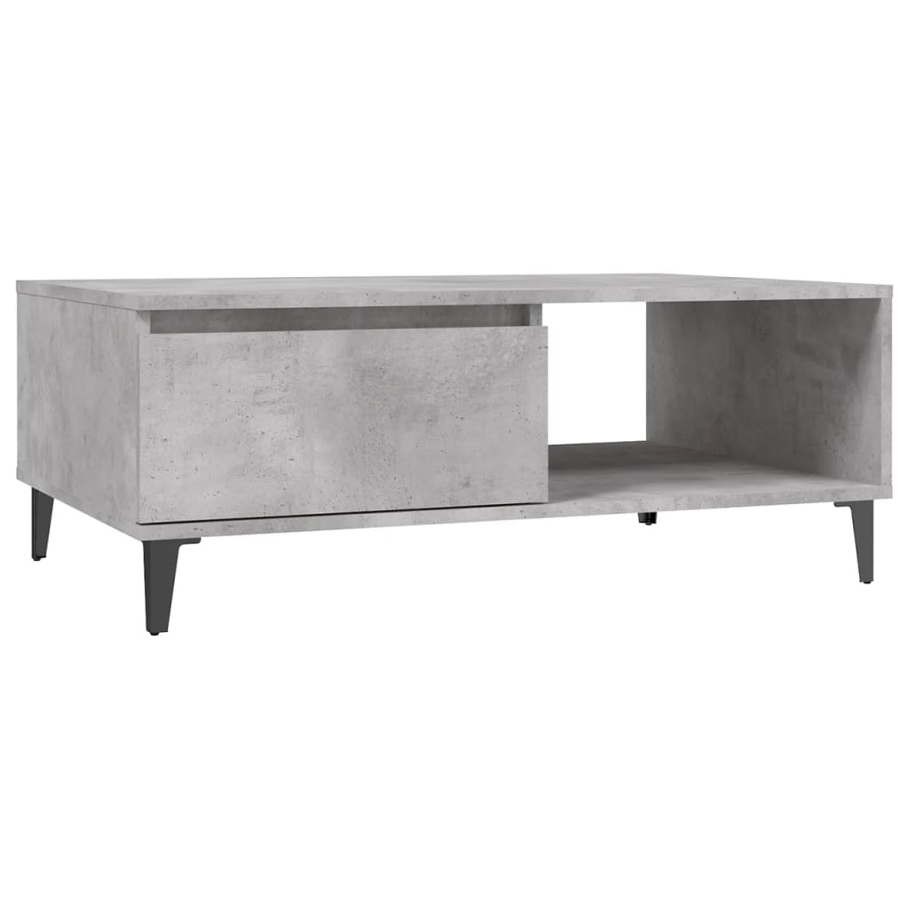 betonszürke szerelt fa dohányzóasztal 90 x 60 x 35 cm