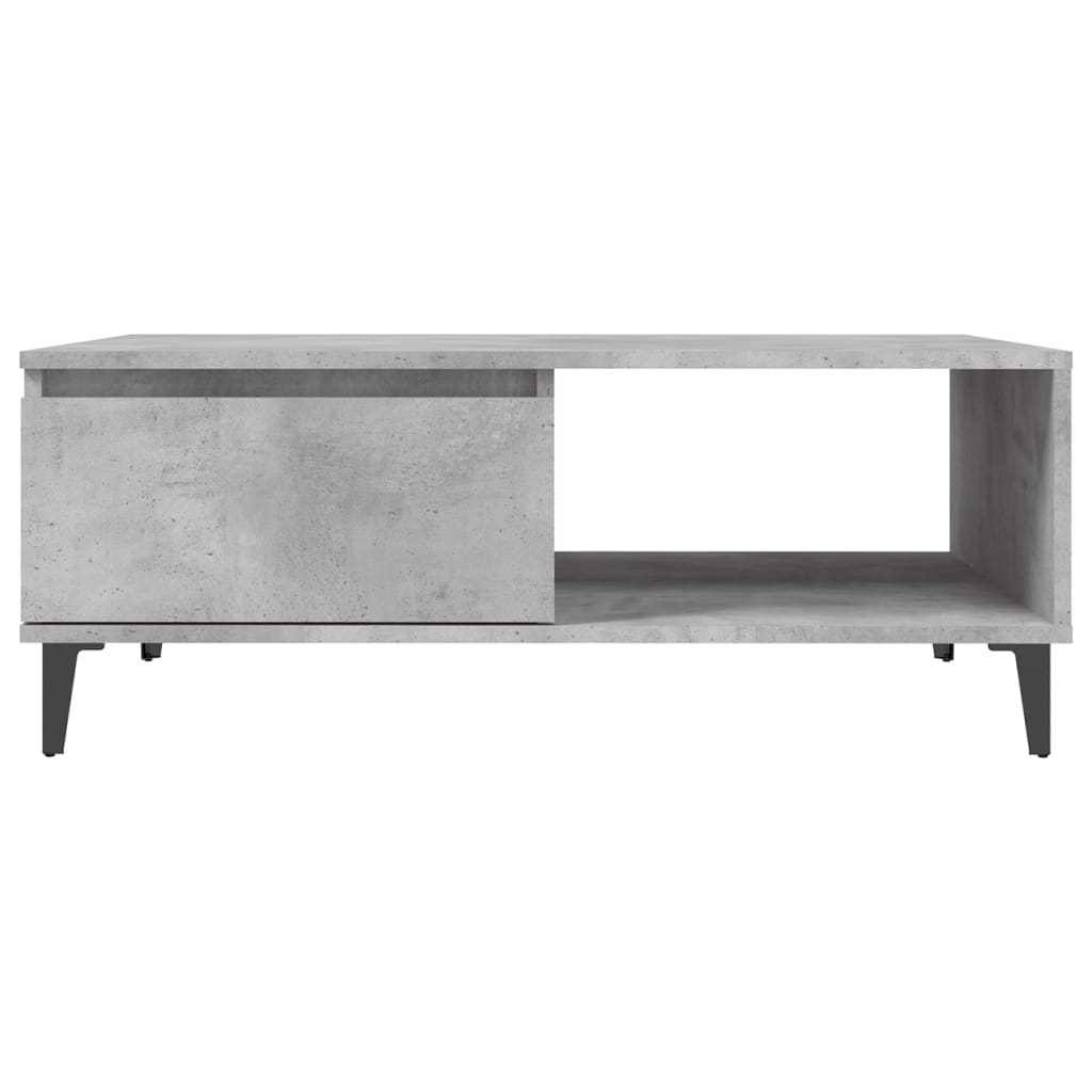 betonszürke szerelt fa dohányzóasztal 90 x 60 x 35 cm