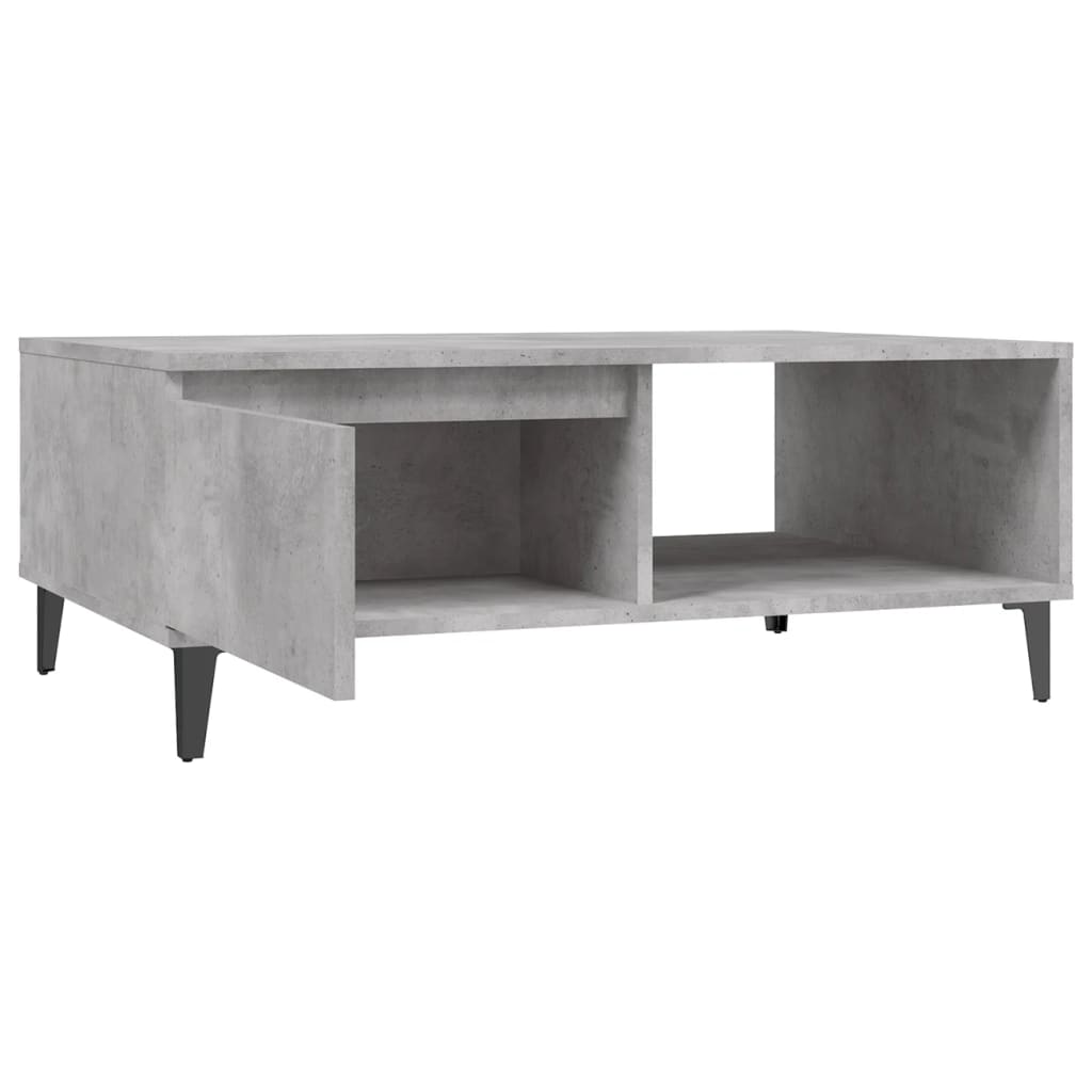 betonszürke szerelt fa dohányzóasztal 90 x 60 x 35 cm