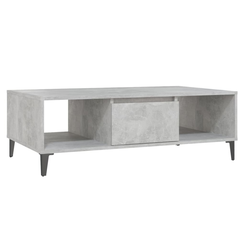 betonszürke szerelt fa dohányzóasztal 103,5 x 60 x 35 cm