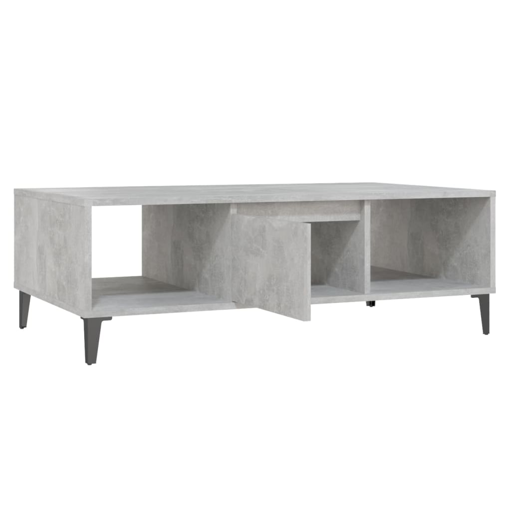 betonszürke szerelt fa dohányzóasztal 103,5 x 60 x 35 cm