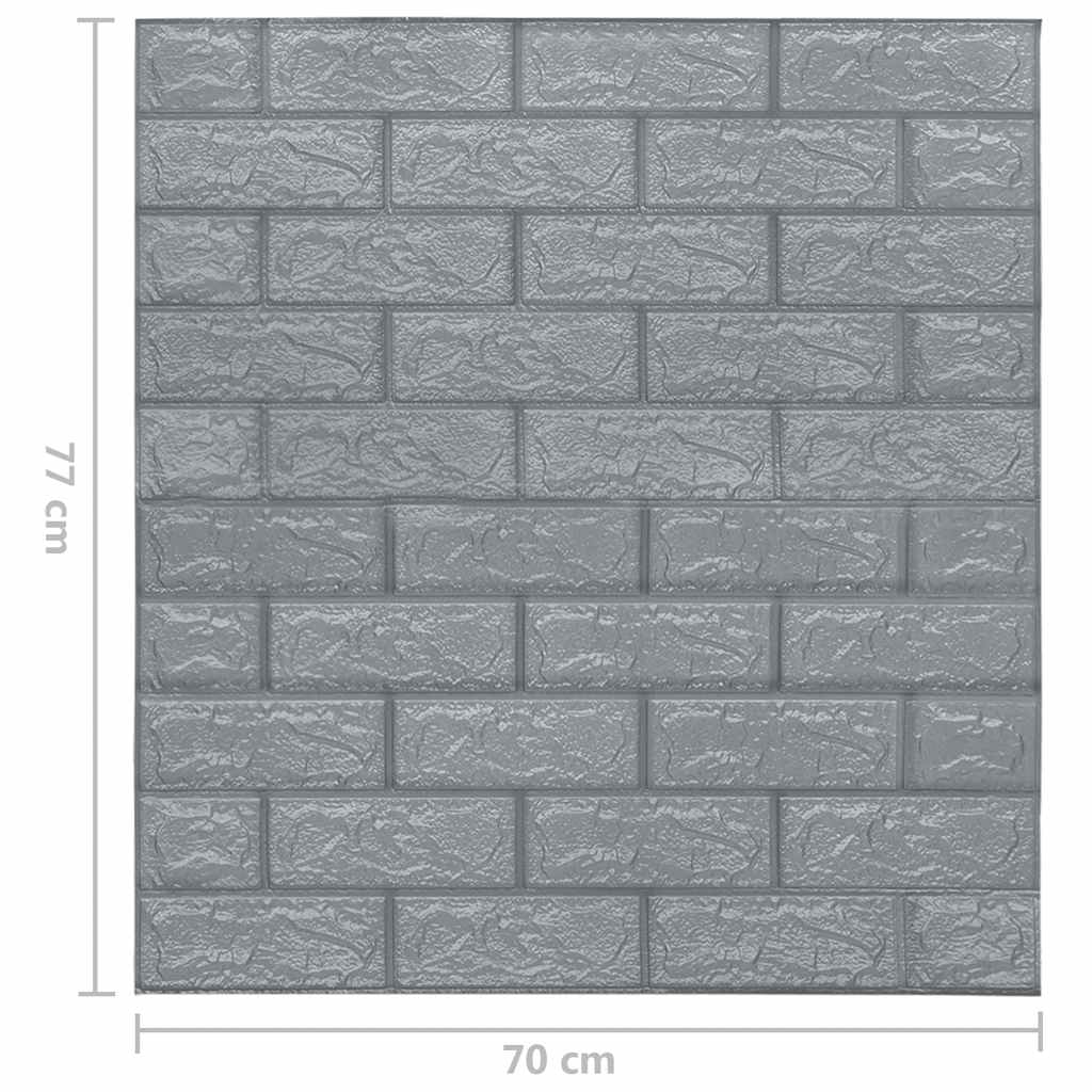 20 db antracitszürke öntapadós 3D tégla hatású falmatrica