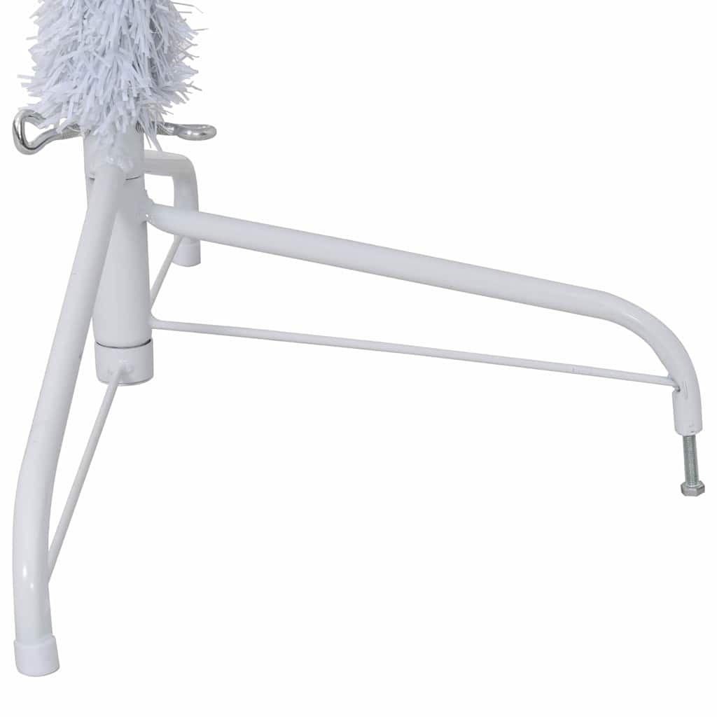 fehér PVC fél műkarácsonyfa állvánnyal 180 cm