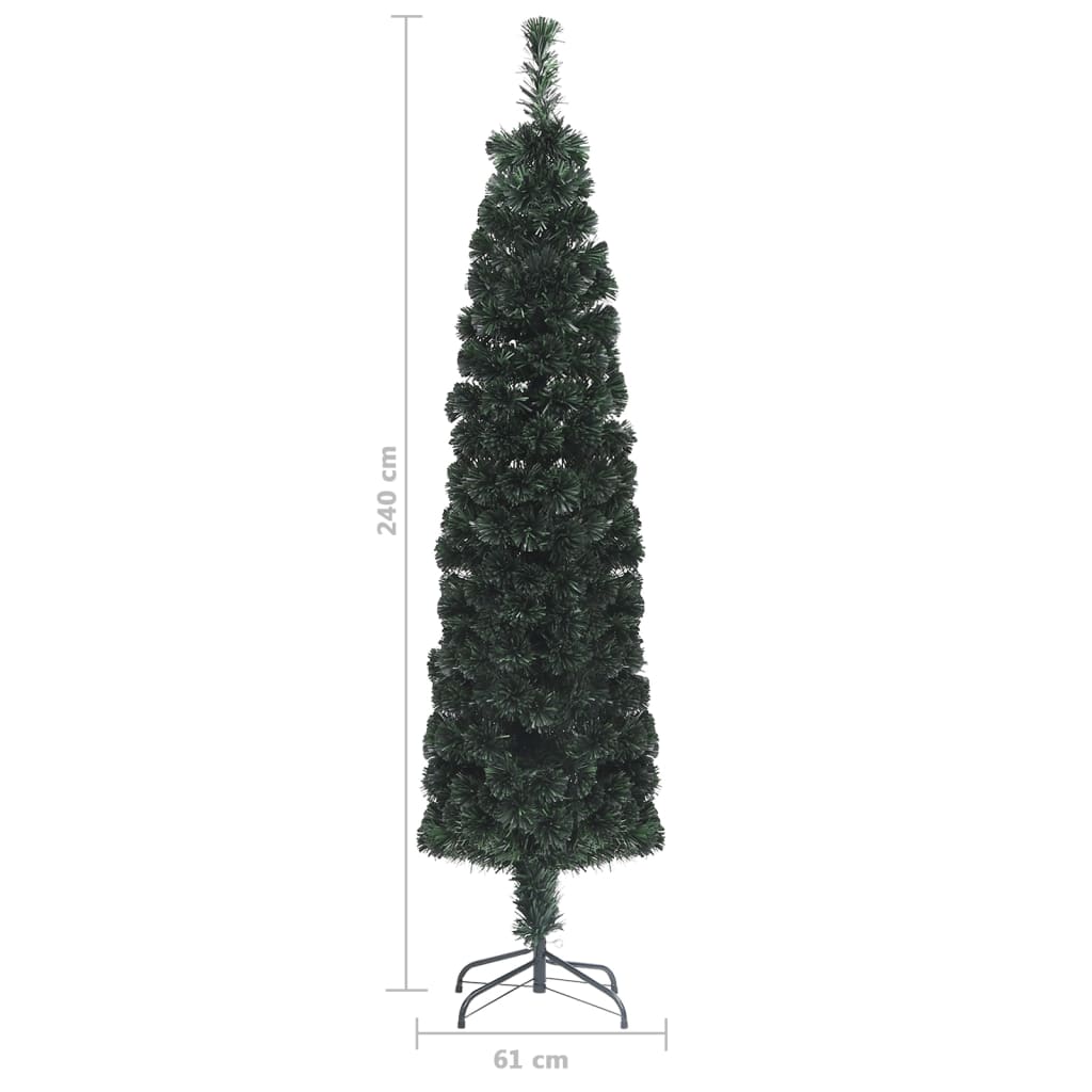 száloptikás vékony műkarácsonyfa talppal 240 cm