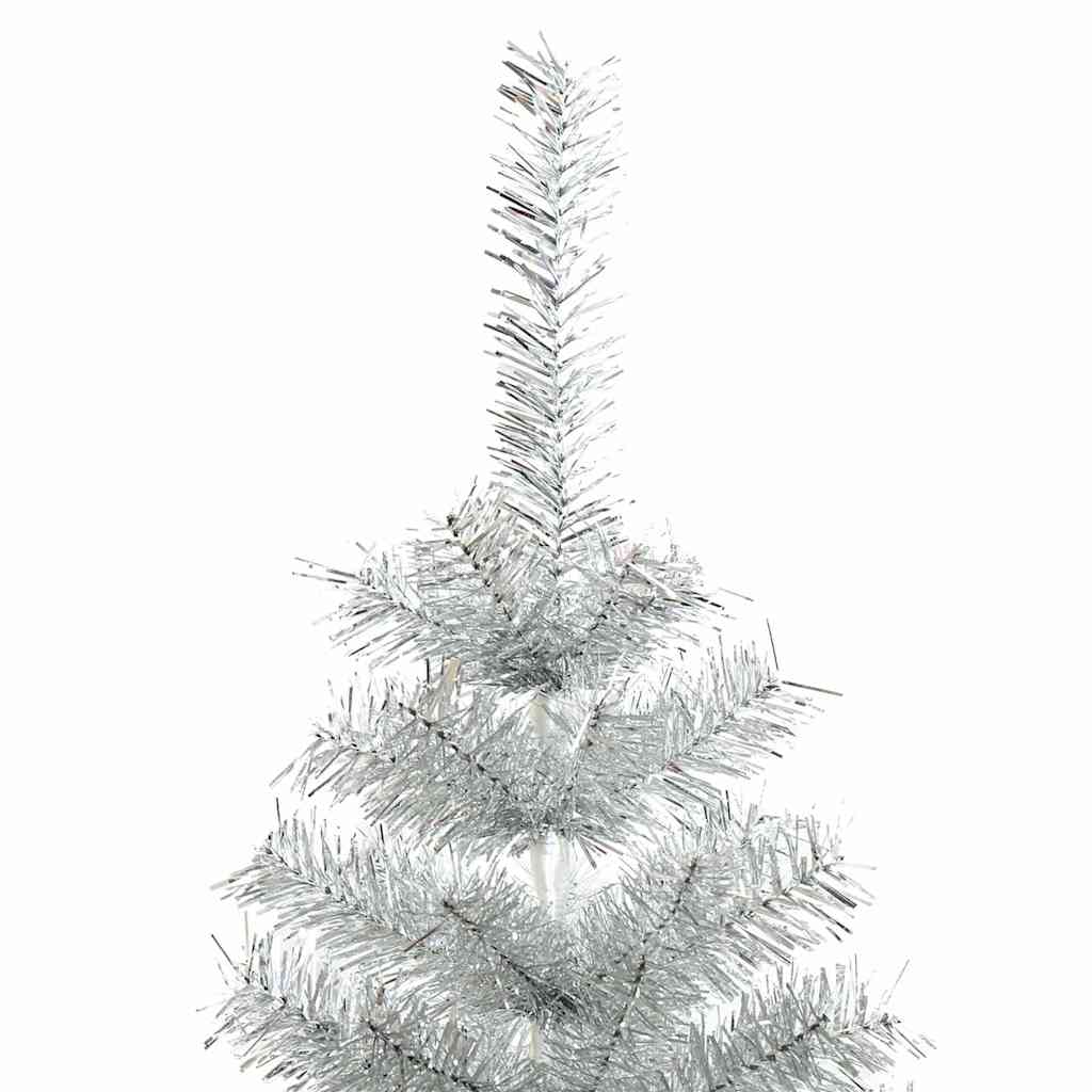 ezüstszínű PET műkarácsonyfa állvánnyal 120 cm