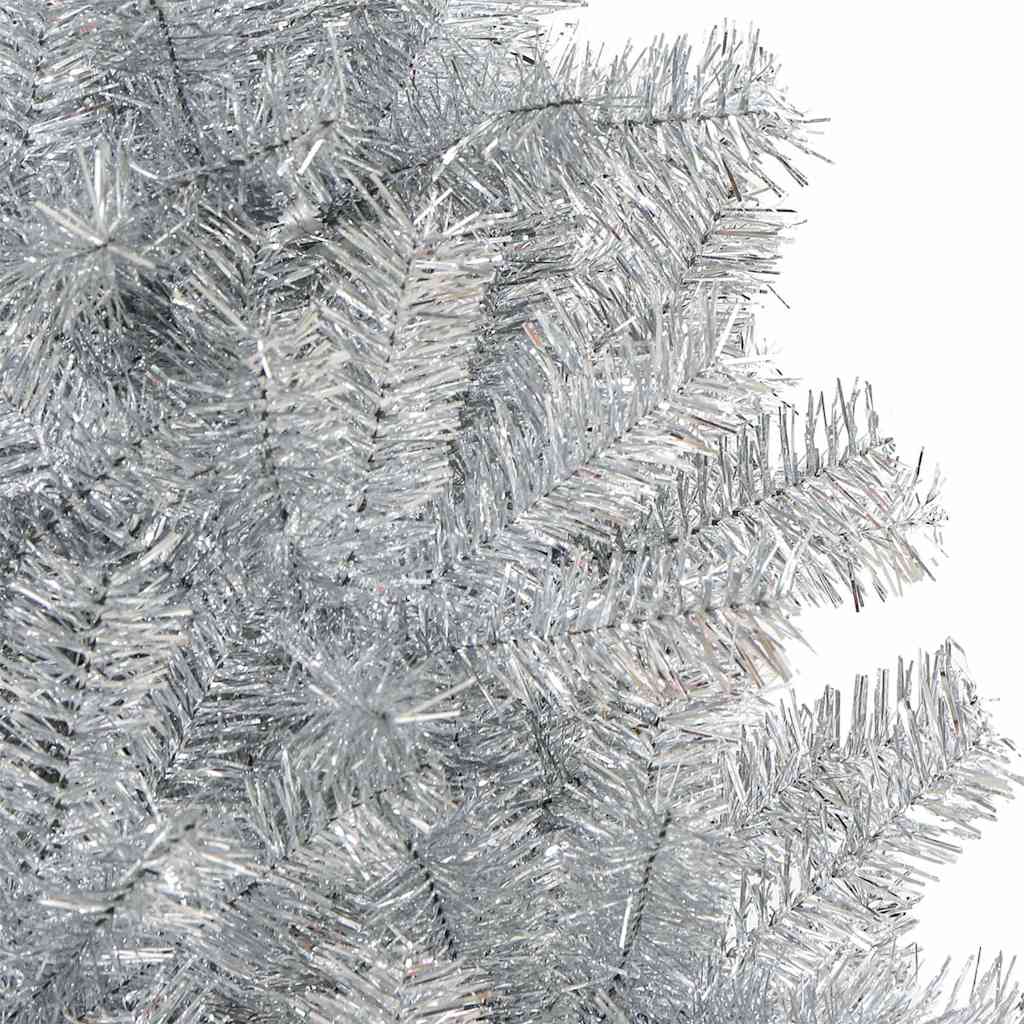ezüstszínű PET műkarácsonyfa állvánnyal 120 cm