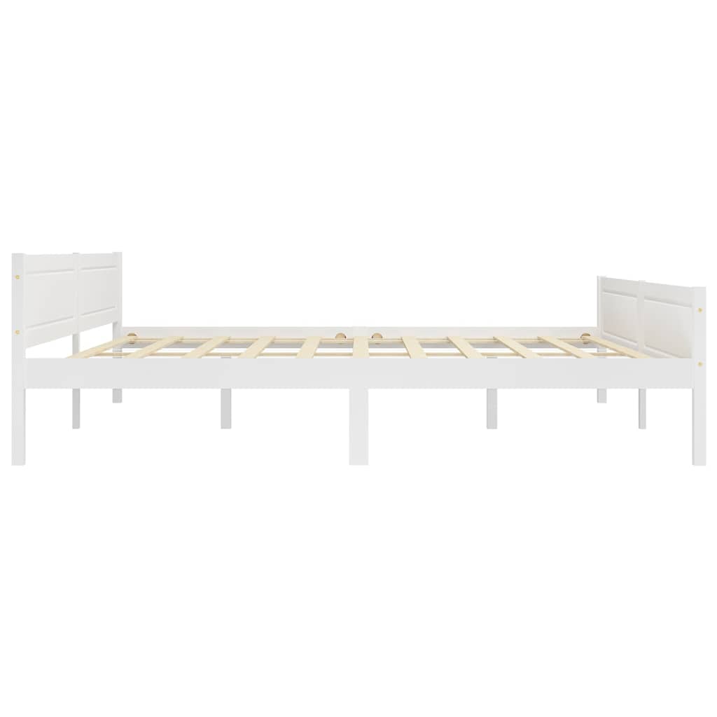 fehér tömör fenyőfa ágykeret 200 x 200 cm