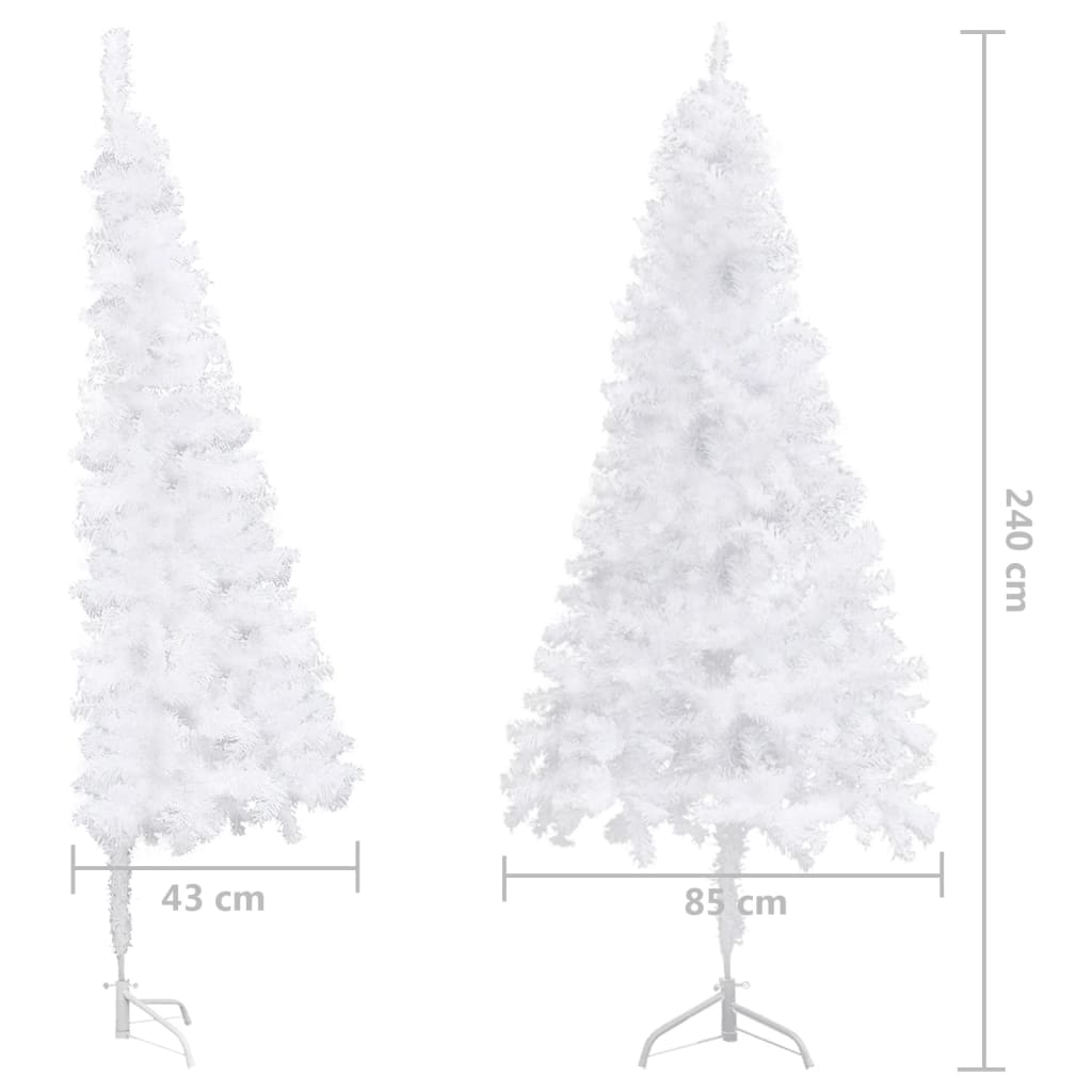 fehér PVC sarok műkarácsonyfa 240 cm