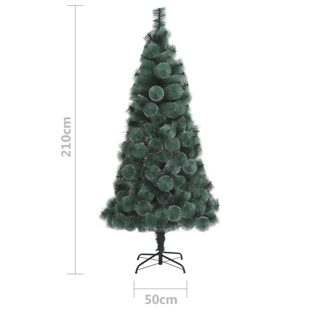zöld PET műkarácsonyfa állvánnyal 210 cm