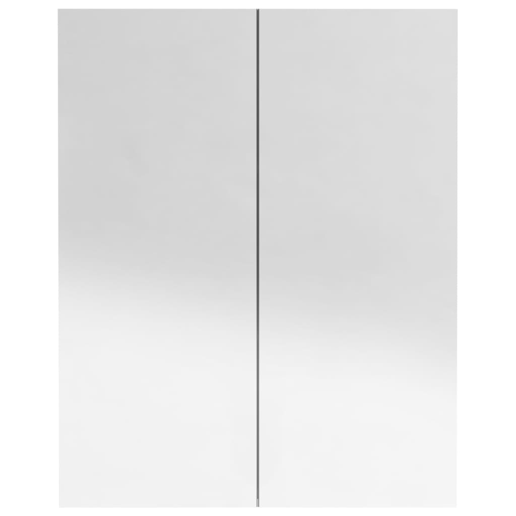 fényes fekete MDF tükrös fürdőszobaszekrény 60 x 15 x 75 cm