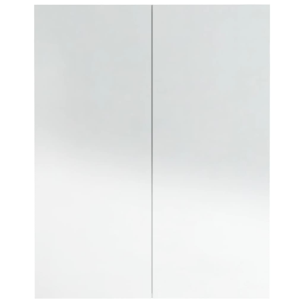 fényes fehér MDF tükrös fürdőszobaszekrény 60 x 15 x 75 cm