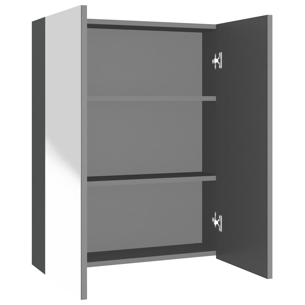 antracitszürke MDF tükrös fürdőszobaszekrény 60 x 15 x 75 cm