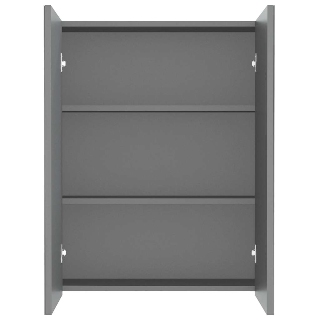 antracitszürke MDF tükrös fürdőszobaszekrény 60 x 15 x 75 cm