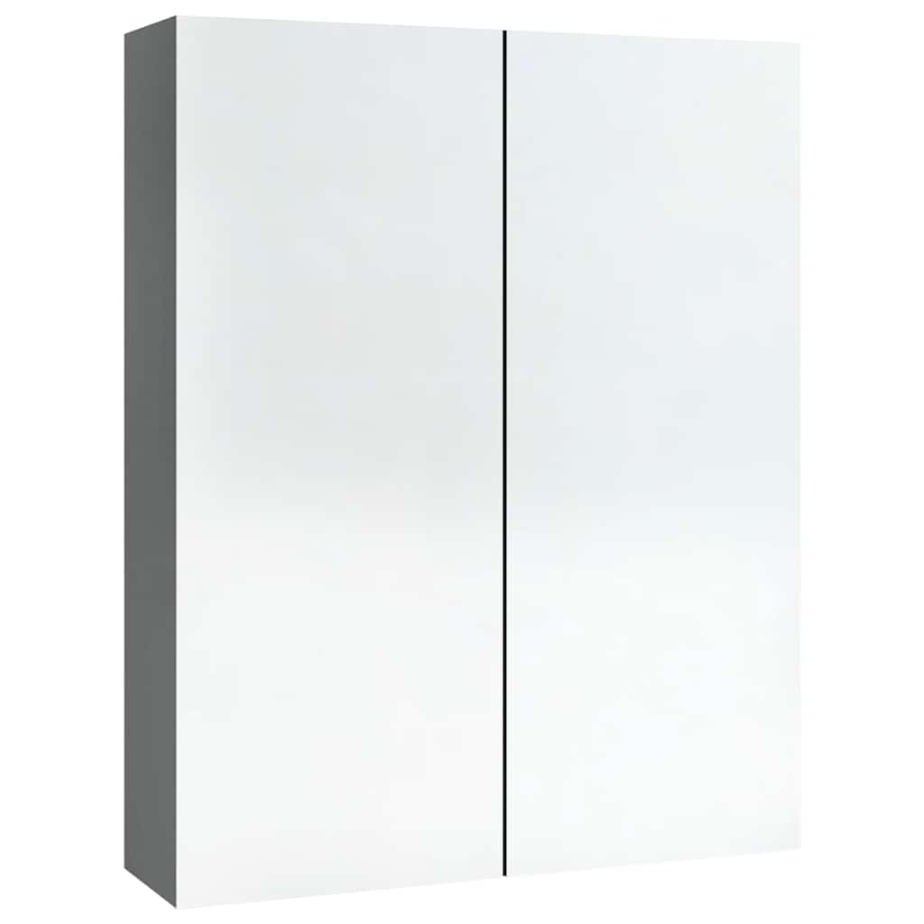 antracitszürke MDF tükrös fürdőszobaszekrény 60 x 15 x 75 cm