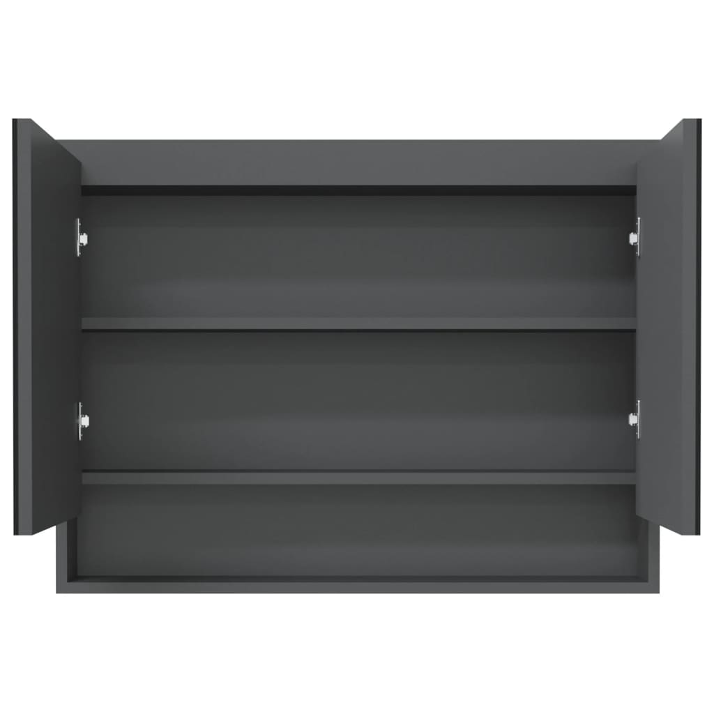 szürke MDF tükrös fürdőszobaszekrény 80 x 15 x 60 cm