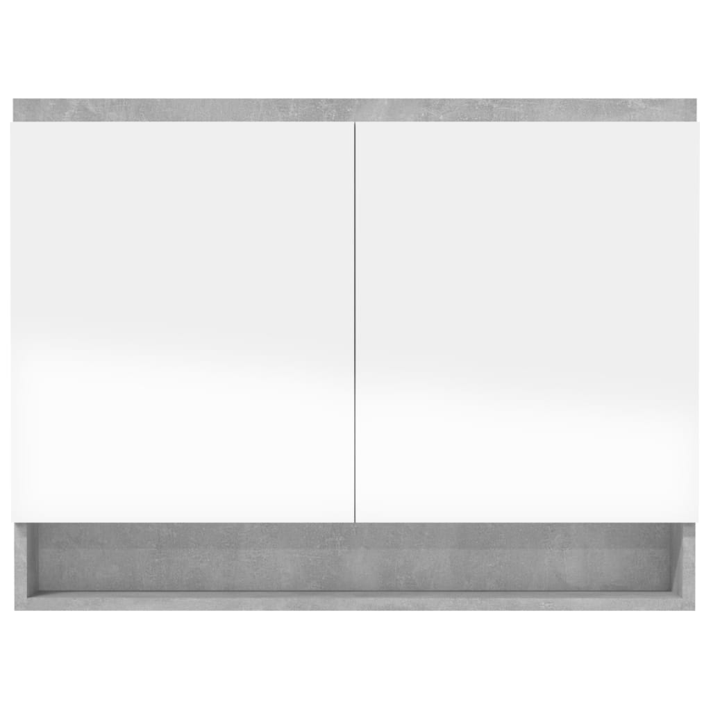 betonszürke MDF tükrös fürdőszobaszekrény 80 x 15 x 60 cm