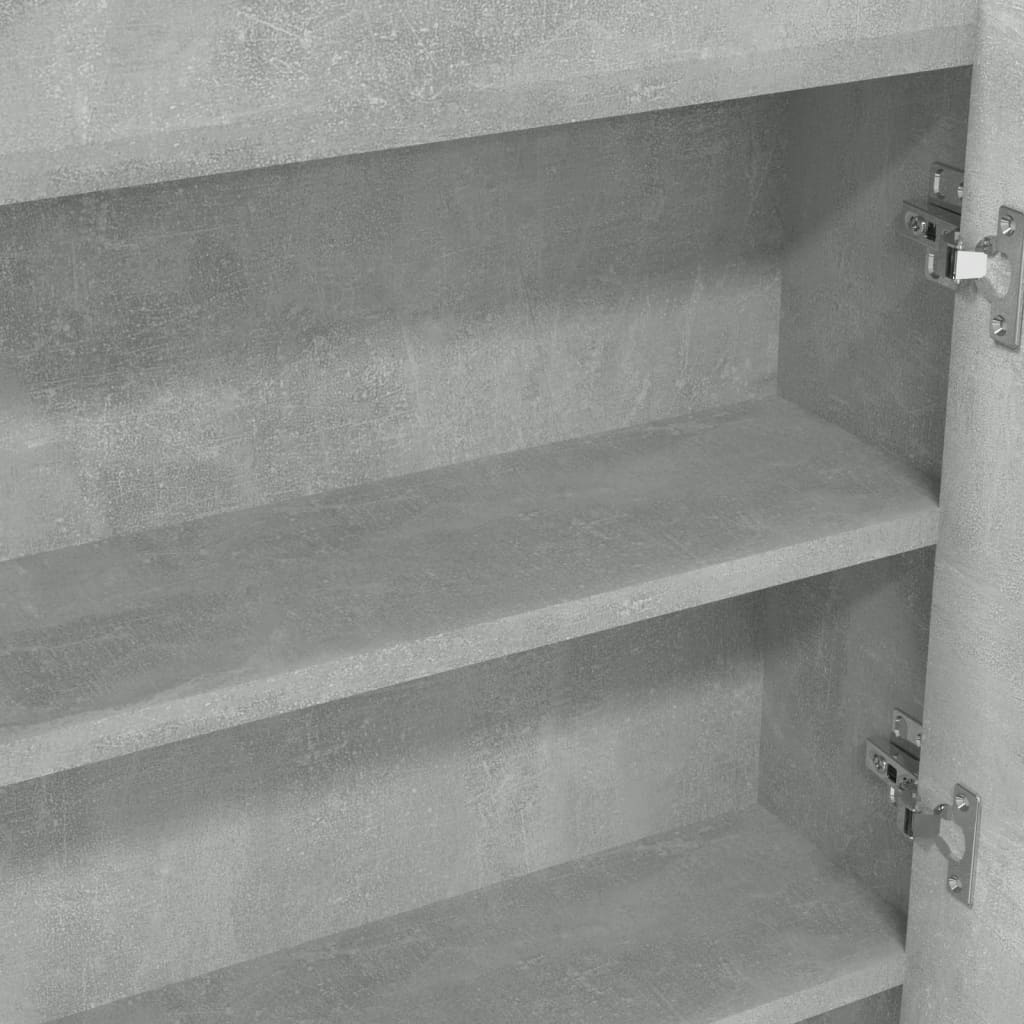 betonszürke MDF tükrös fürdőszobaszekrény 80 x 15 x 60 cm