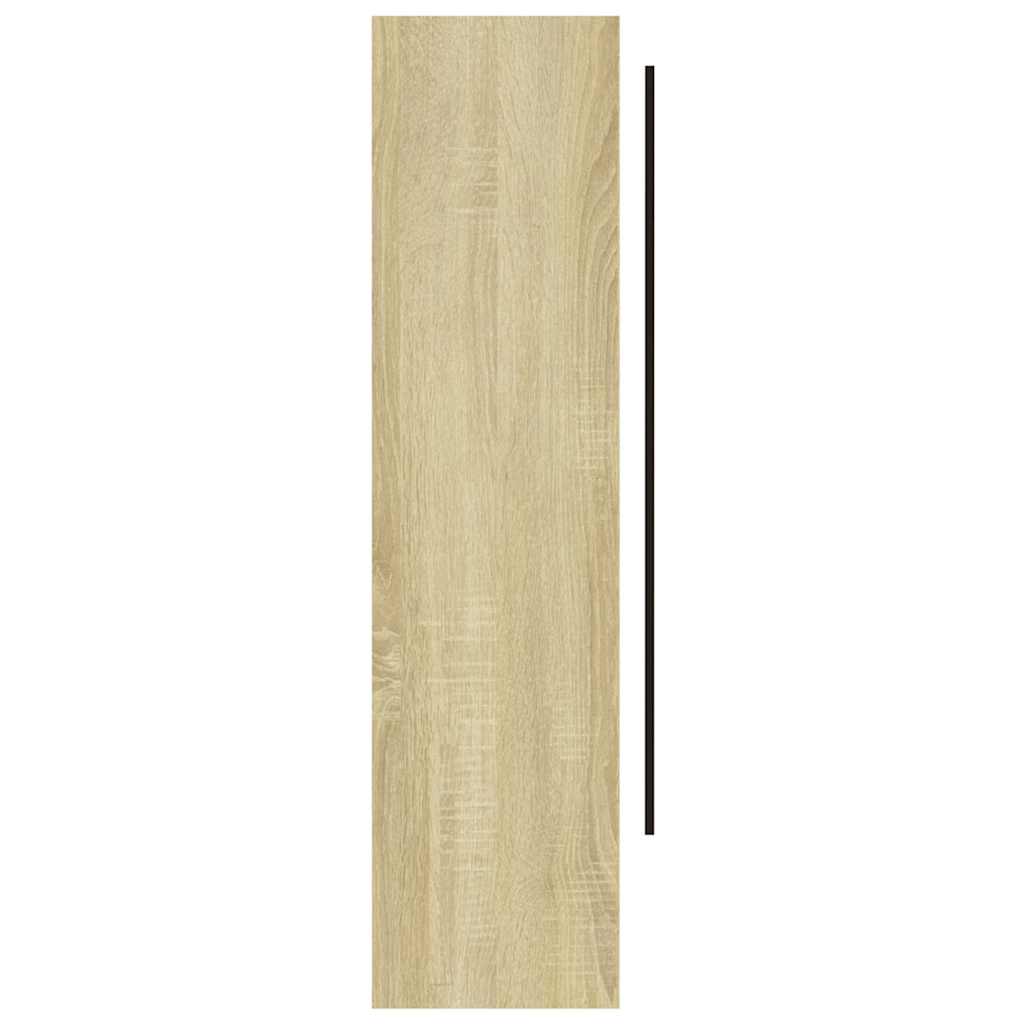 fényes és tölgy MDF tükrös fürdőszobaszekrény 80 x 15 x 60 cm