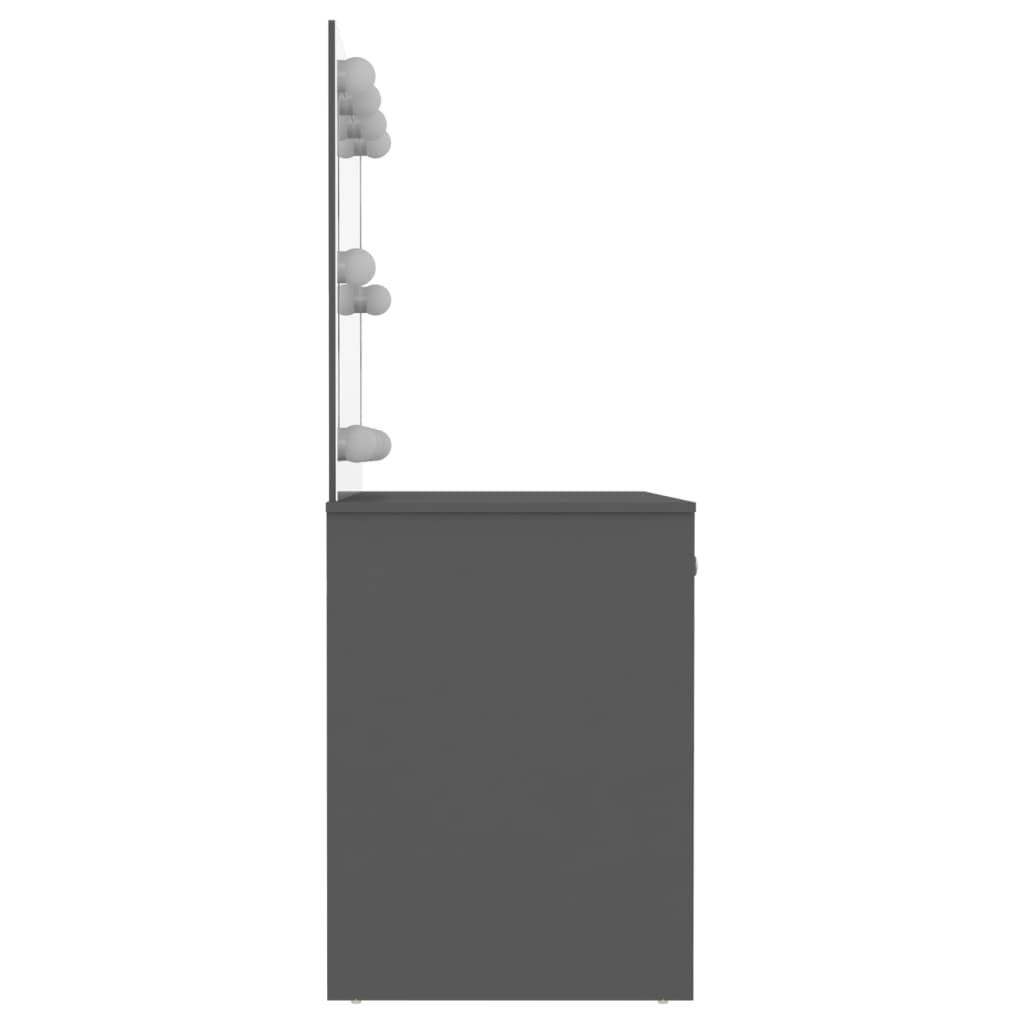 szürke LED-es MDF sminkasztal 110 x 55 x 145 cm