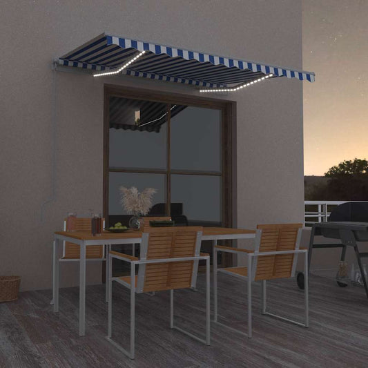 Behúzható napellenző Kék és Fehér 300 x 250 cm