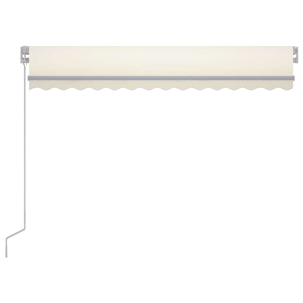 krémszínű kézzel kihúzható LED-es napellenző 300 x 250 cm