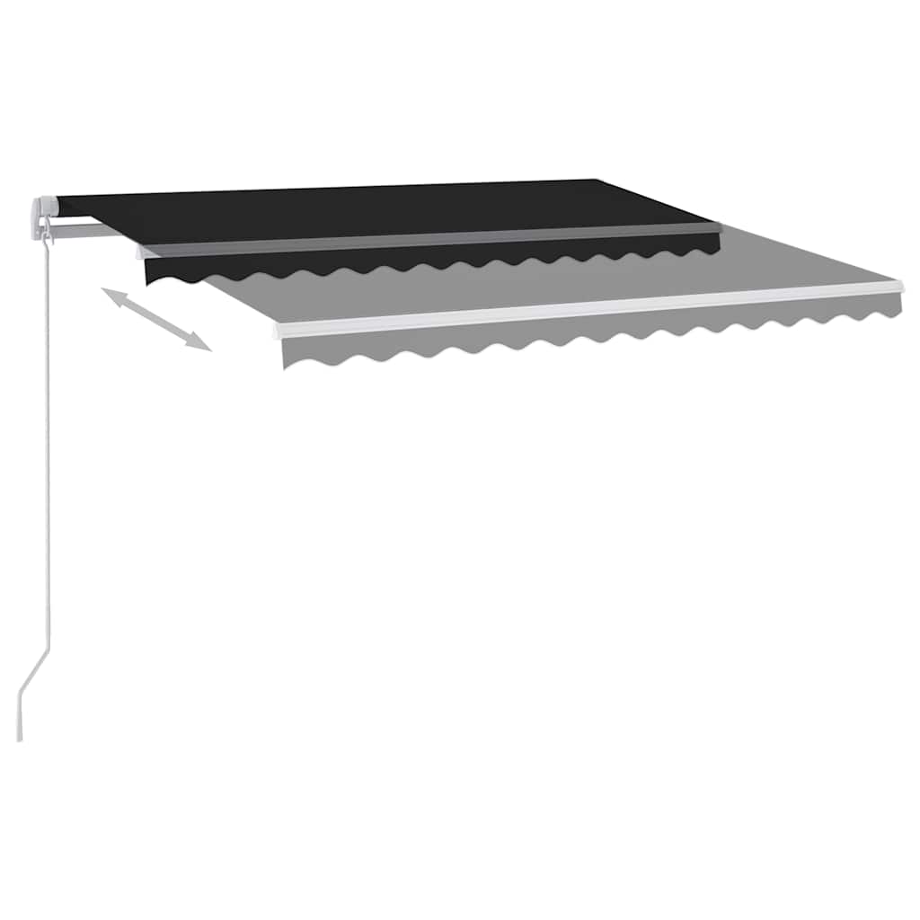 antracitszürke kézzel kihúzható LED-es napellenző 300 x 250 cm