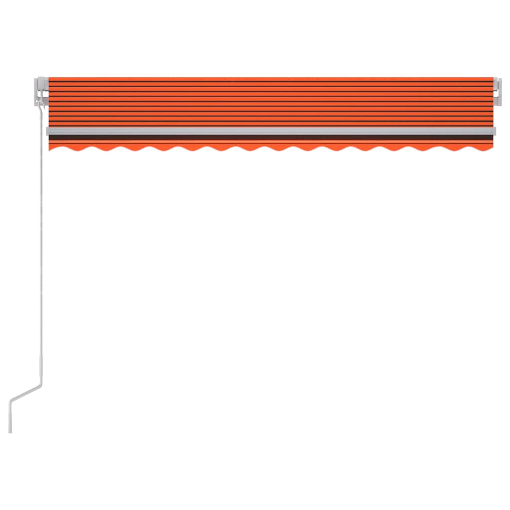 narancs és barna kézzel kihúzható LED-es napellenző 300x250 cm