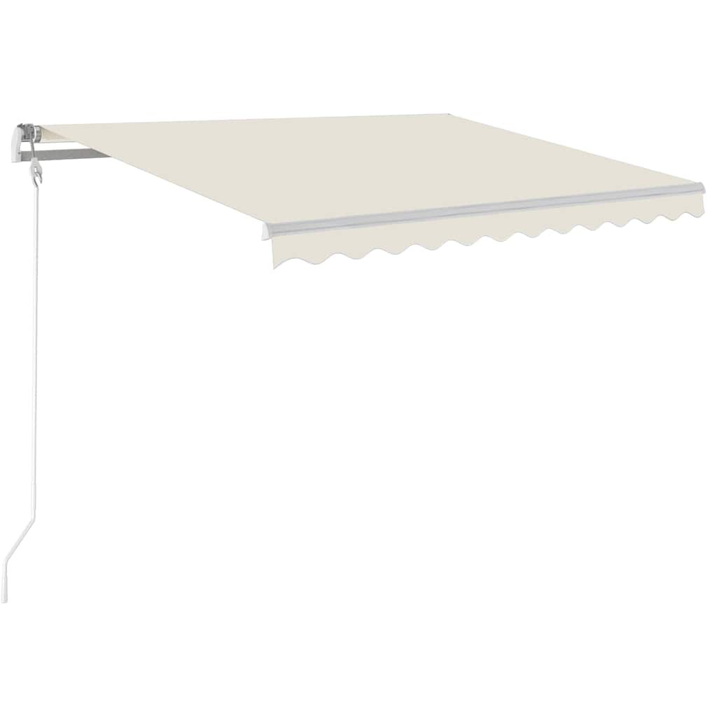 krémszínű automata szélérzékelős és LED-es napellenző 300x250cm