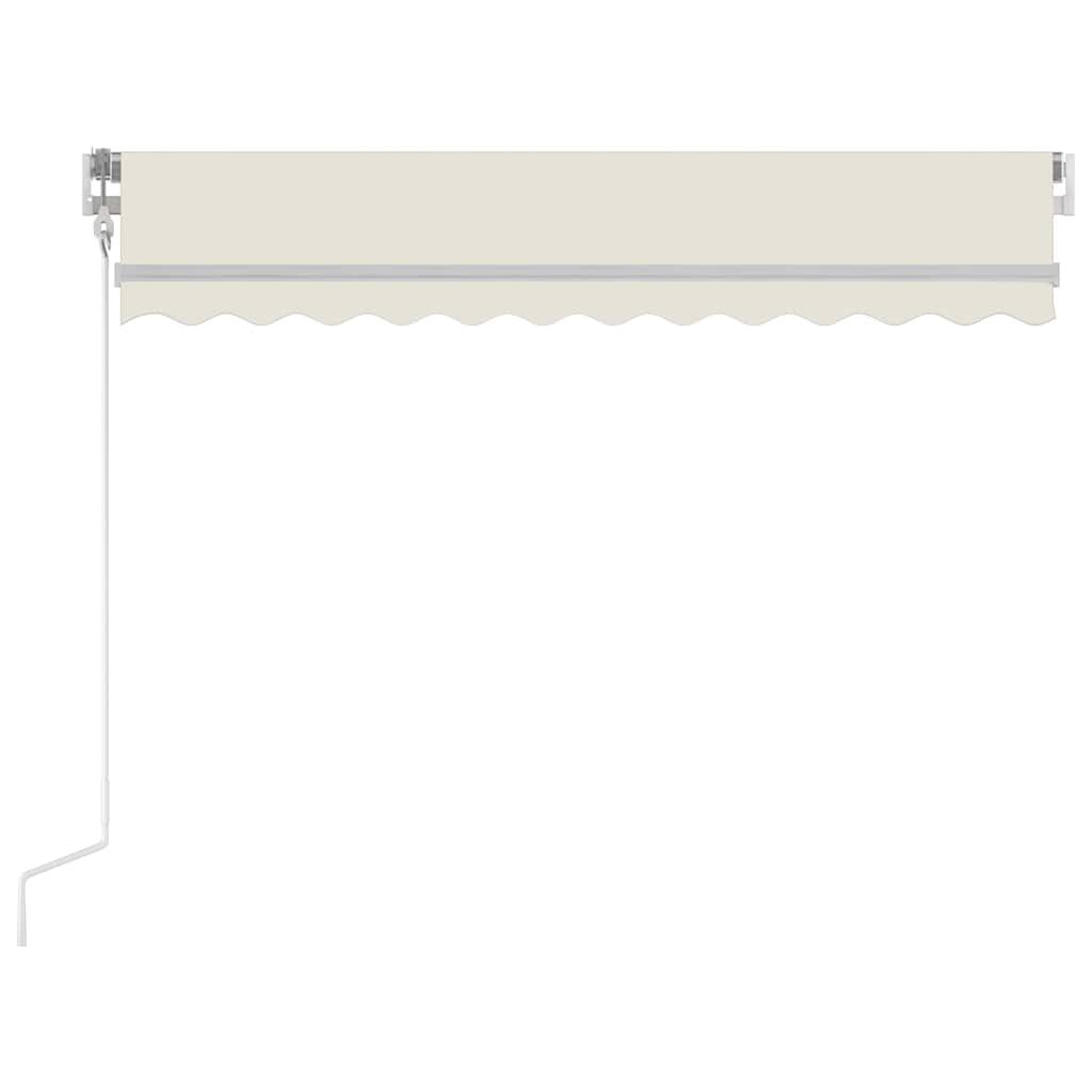 krémszínű automata szélérzékelős és LED-es napellenző 300x250cm