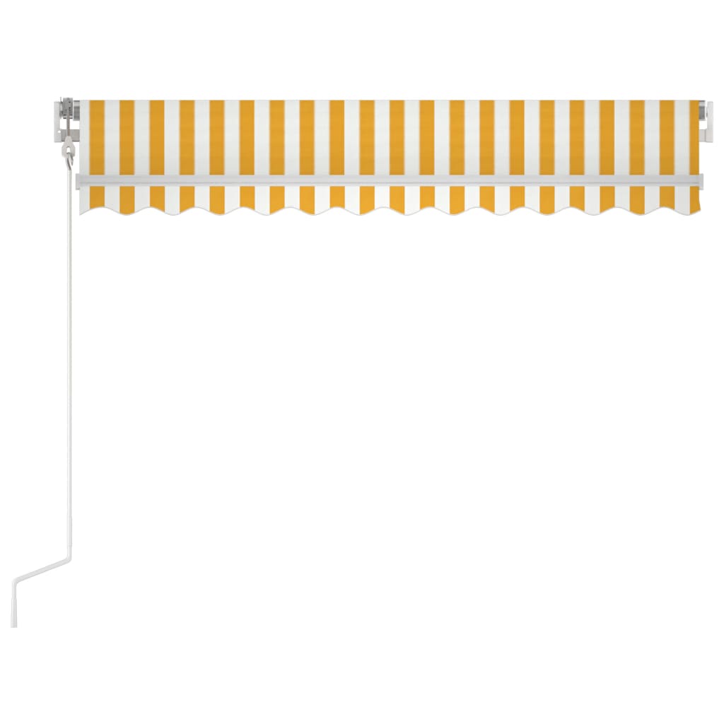 sárga-fehér szélérzékelős és LED-es napellenző 300x250 cm