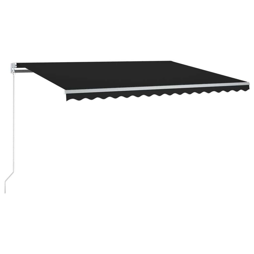 antracitszürke szélérzékelős és LED-es napellenző 300 x 250 cm