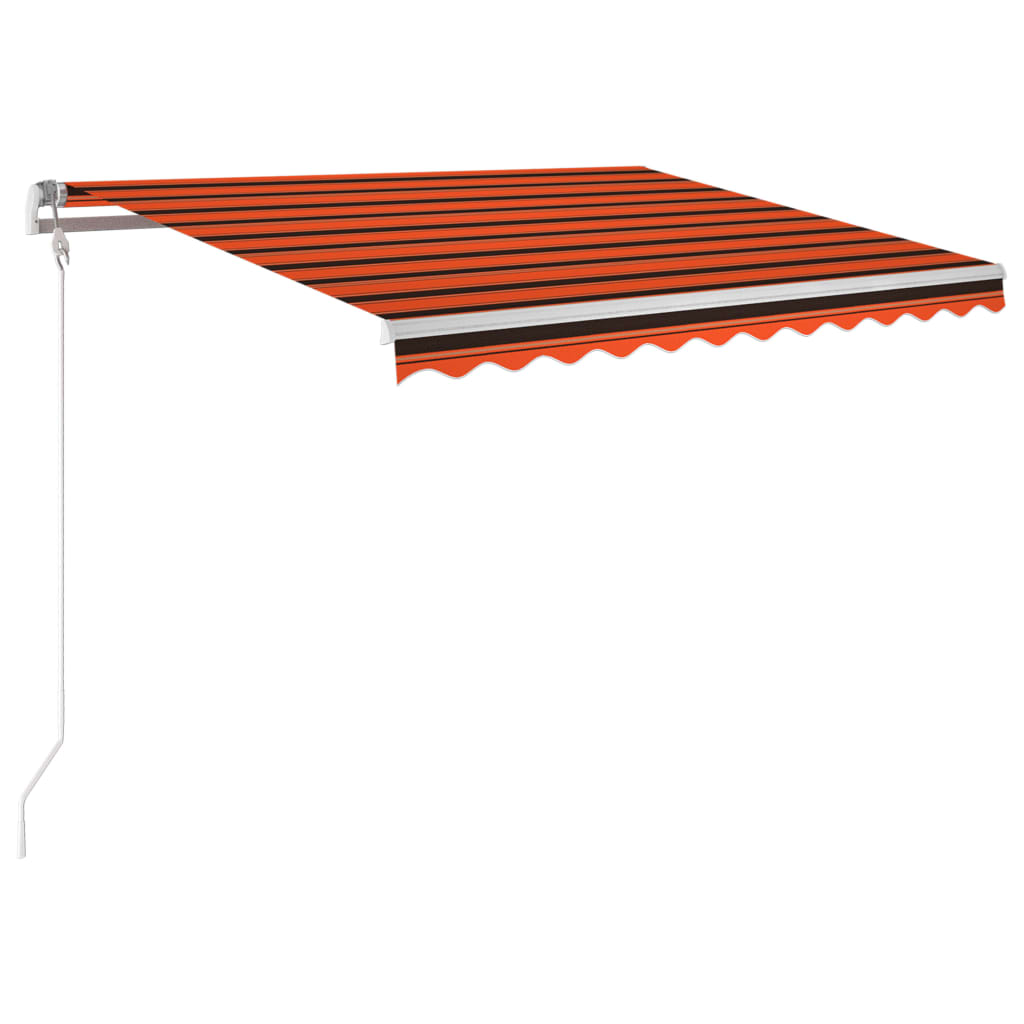 narancssárga-barna szélérzékelős és LED-es napellenző 300x250cm