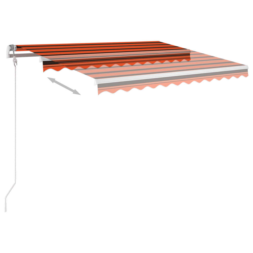 narancssárga-barna szélérzékelős és LED-es napellenző 300x250cm