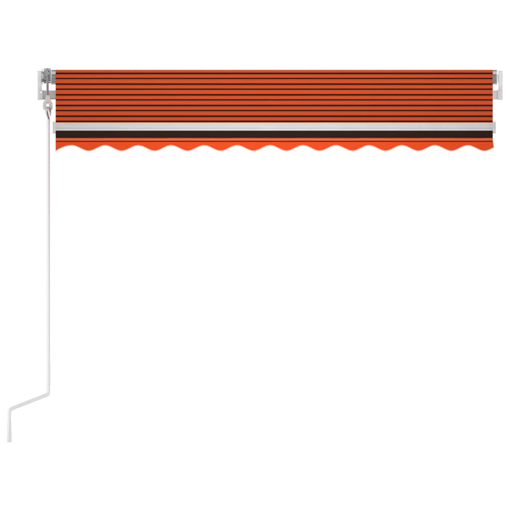 narancssárga-barna szélérzékelős és LED-es napellenző 300x250cm