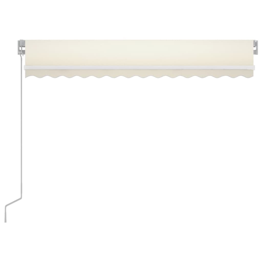 krémszínű kézzel kihúzható LED-es napellenző 350 x 250 cm