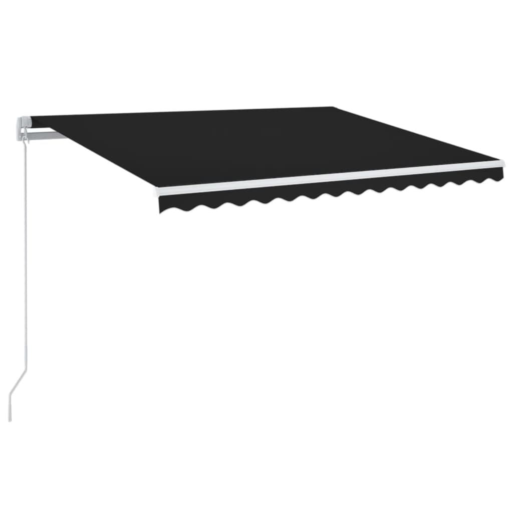 antracitszürke kézzel kihúzható LED-es napellenző 350 x 250 cm