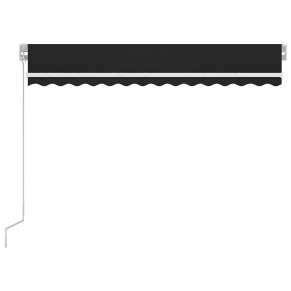 antracitszürke kézzel kihúzható LED-es napellenző 350 x 250 cm