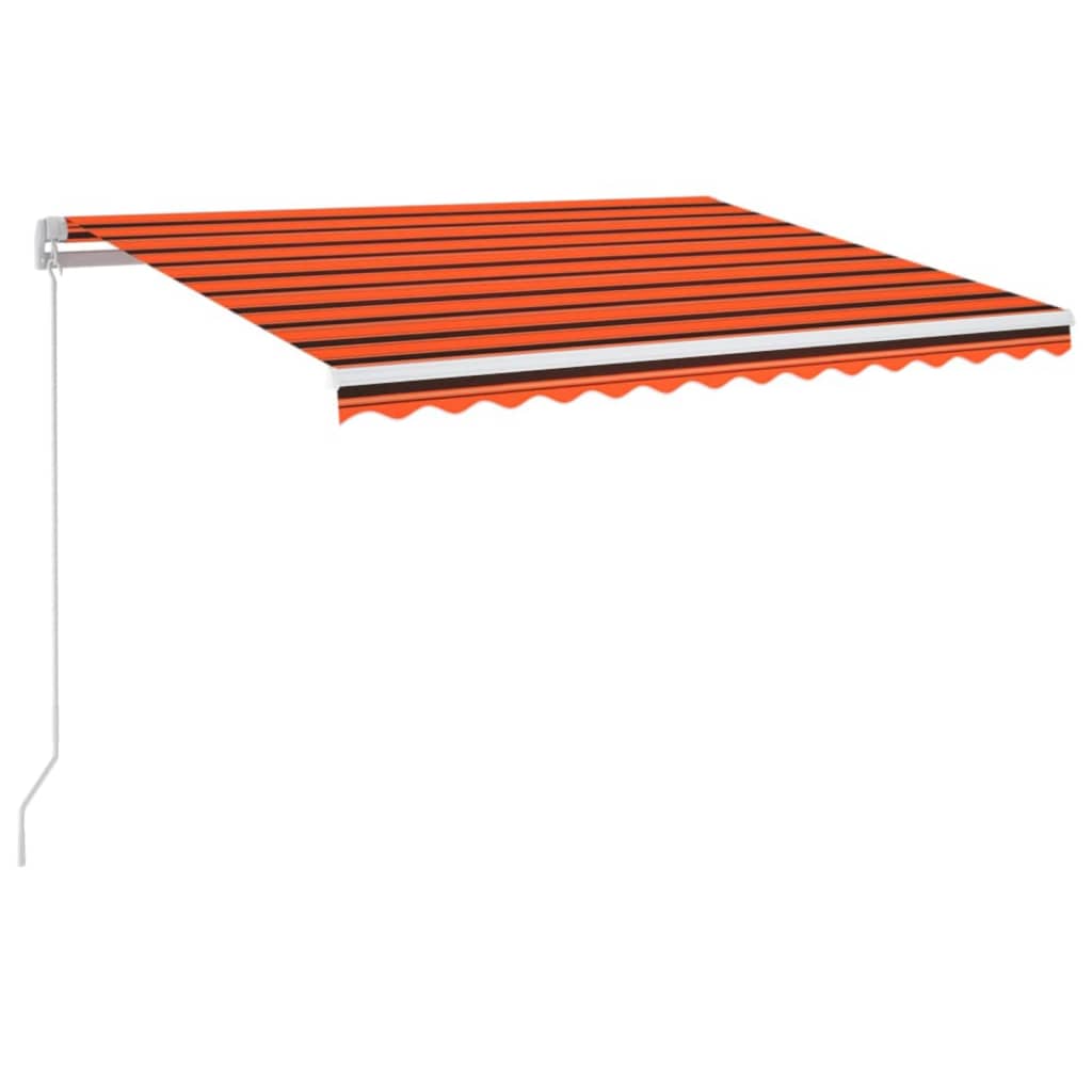 narancssárga és barna kézzel kihúzható napellenző 350 x 250 cm