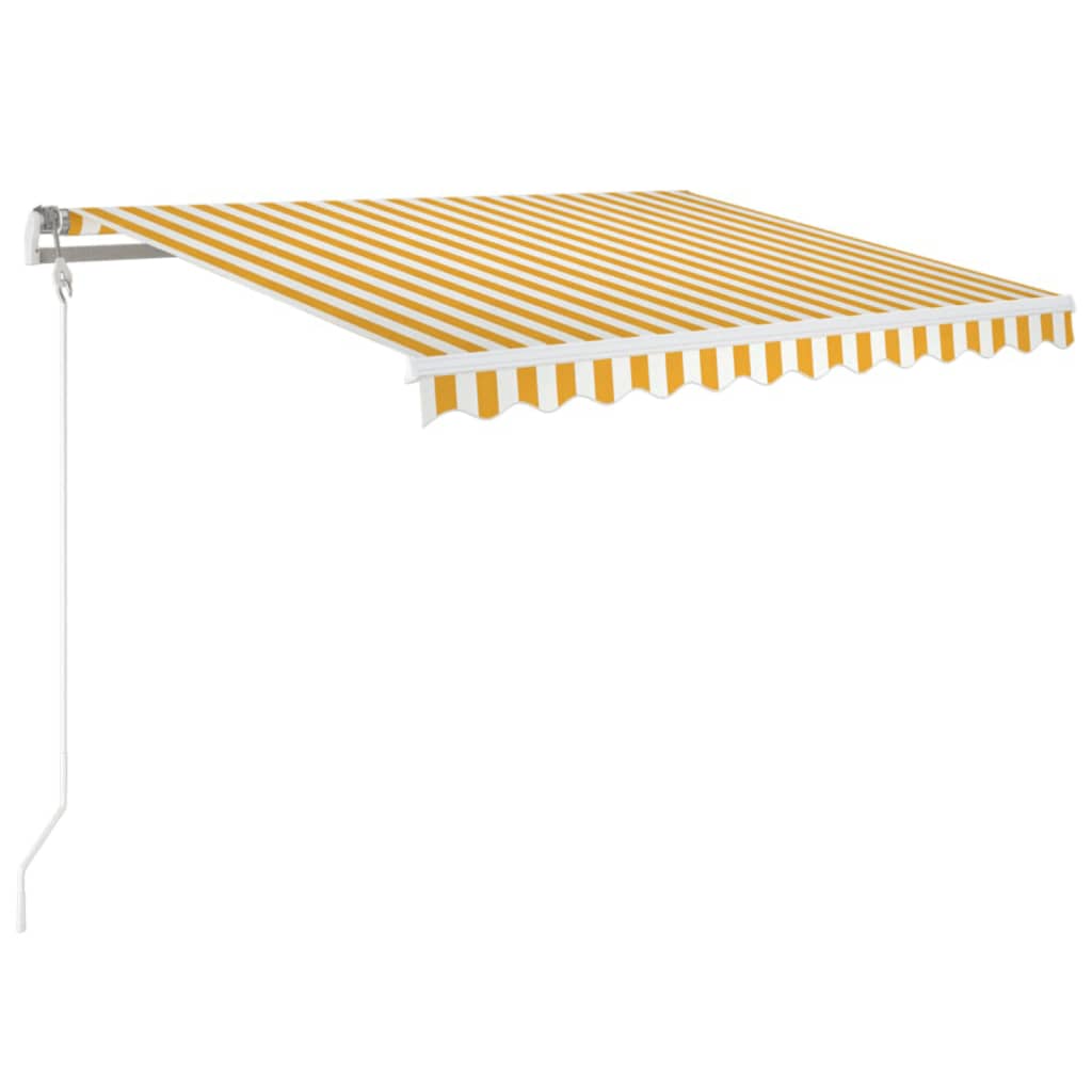 sárga és fehér automata napellenző 350 x 250 cm