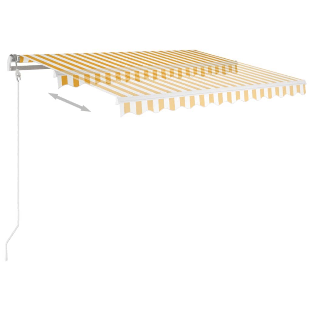 sárga és fehér automata napellenző 350 x 250 cm