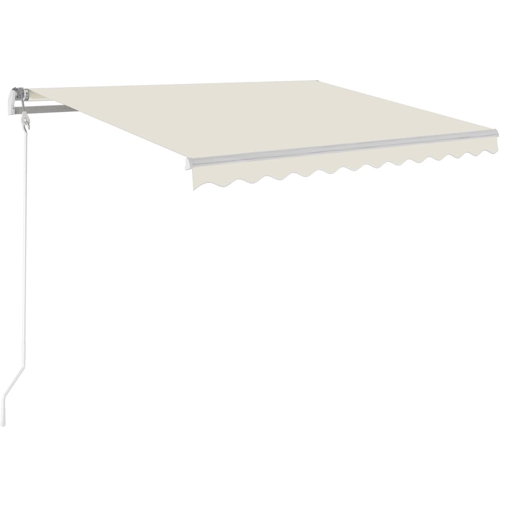 krémszínű automata szélérzékelős és LED-es napellenző 350x250cm