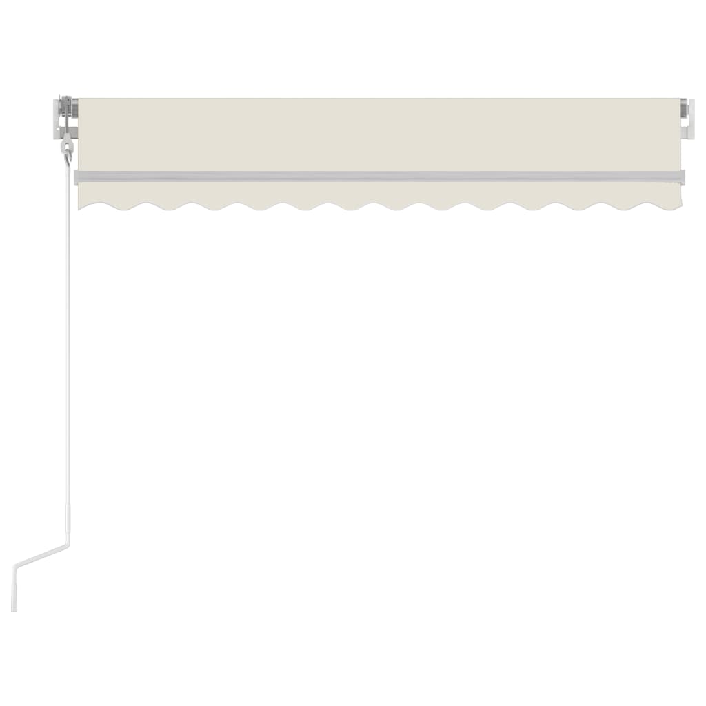 krémszínű automata szélérzékelős és LED-es napellenző 350x250cm