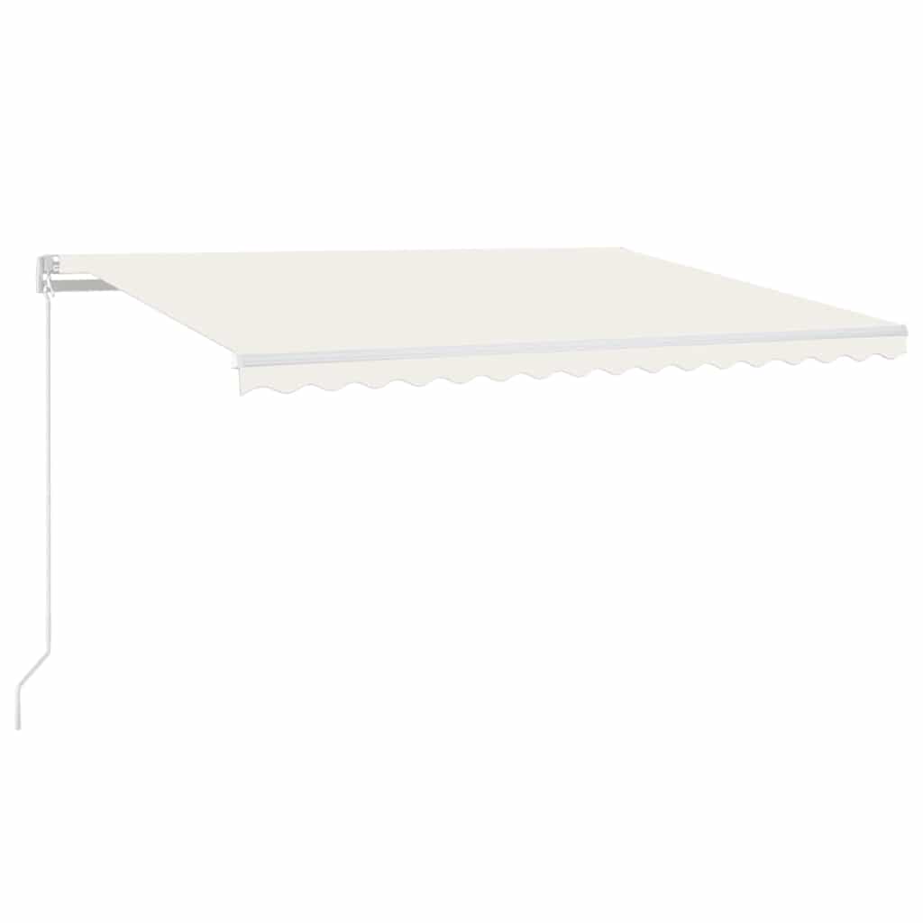 krémszínű kézzel kihúzható LED-es napellenző 400 x 300 cm