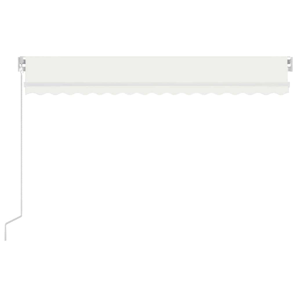 krémszínű kézzel kihúzható LED-es napellenző 400 x 300 cm