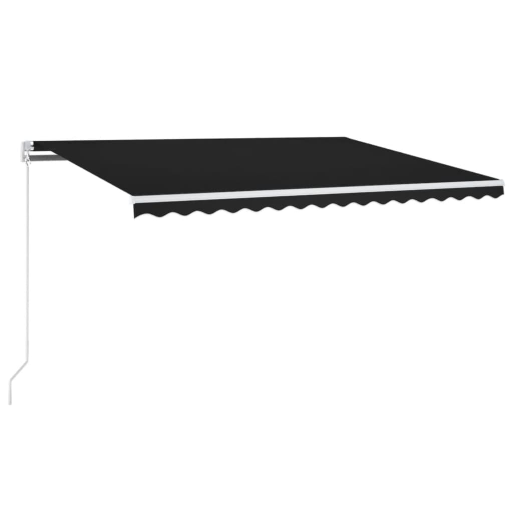 antracitszürke kézzel kihúzható LED-es napellenző 400 x 300 cm