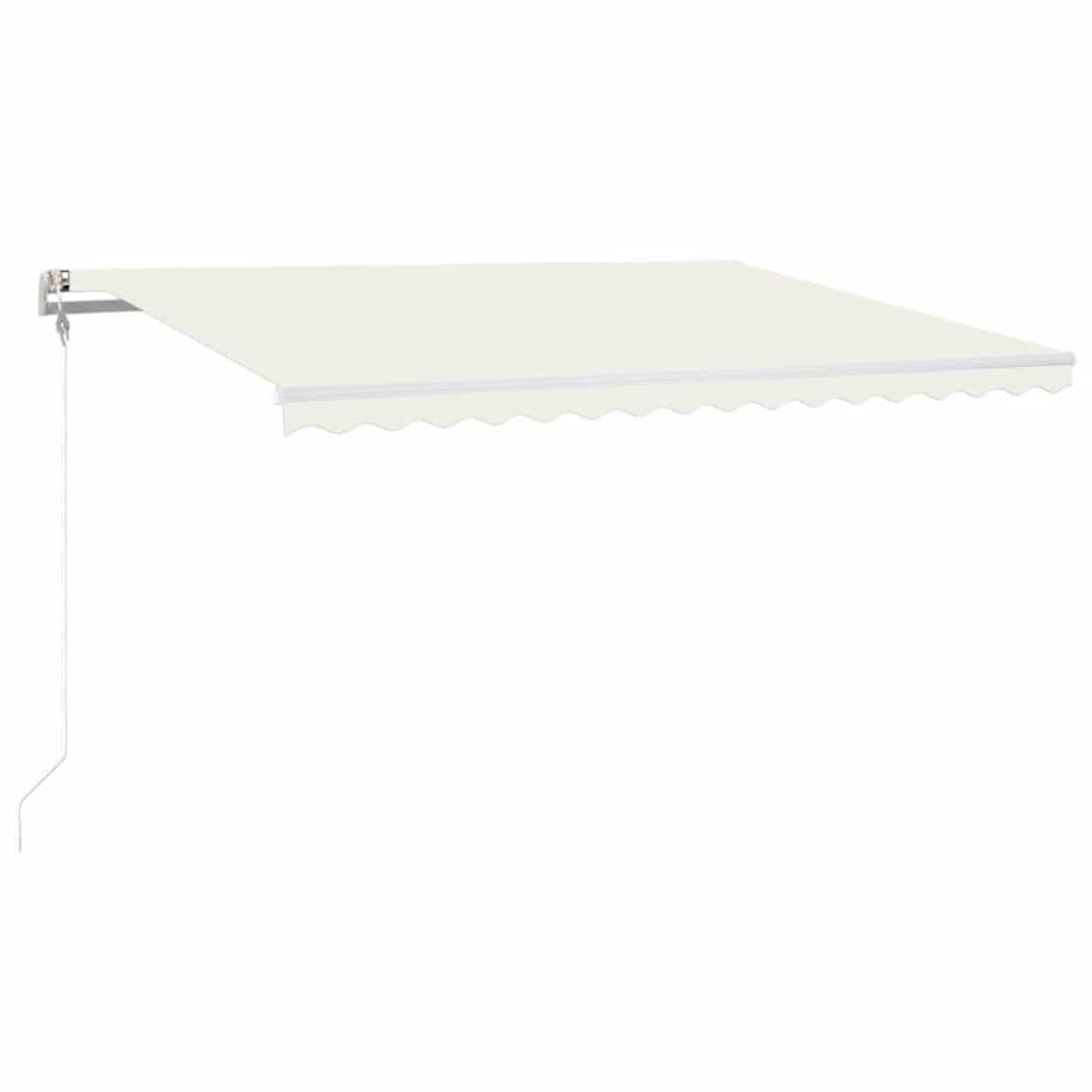 krémszínű automata szélérzékelős és LED-es napellenző 400x300cm
